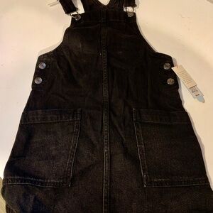 Black Denim Overall Dress